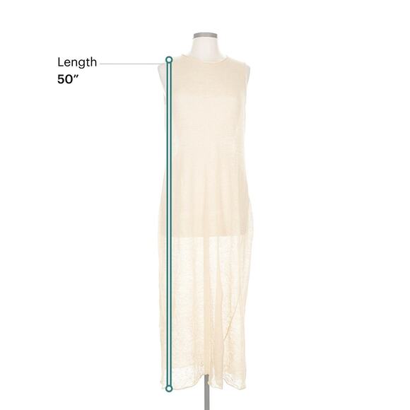 VTG Ralph Ralph Lauren Linen Knit Overlay Coverup Cream L - Picture 3 of 4